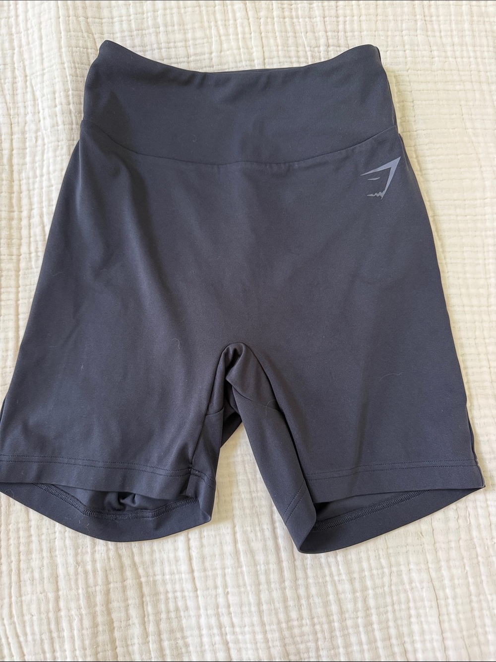 Gymshark Black High-Rise Women’s Bike Shorts no front seam booty scrunch